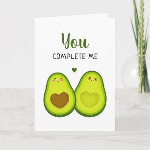 Carte Avocat Mignon Romantique Tu Me Complètes Anniversa