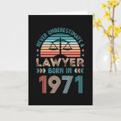 Carte Avocat né 1971 50e Anniversaire Droit Procureur (Fleur jaune)