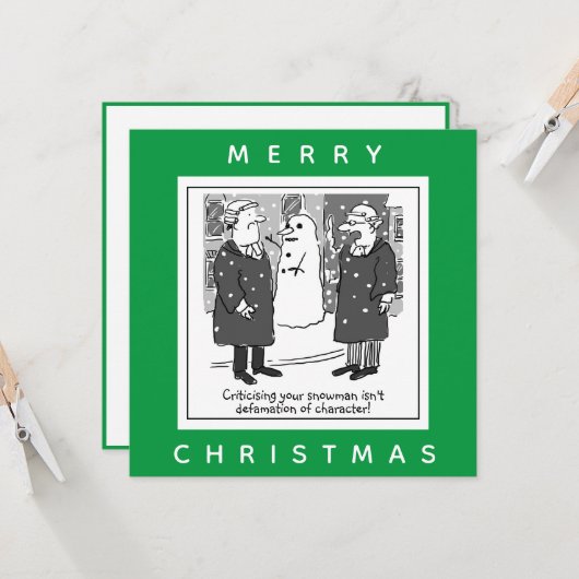 Carte Avocats diffamation de caractère Snowman (Devant/Arrière en situation)