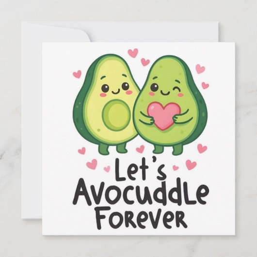 Carte Avocuddle Ensemble – Amour de l'avocat migno (Devant)