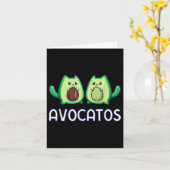 Carte Avogato Avocado Cat Vegan Cat (Fleur jaune)