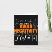Carte Avoid Negativity Funny Math Mathematician Teacher  (Devant)