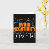 Carte Avoid Negativity Funny Math Mathematician Teacher  (Fleur jaune)