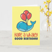Carte Avoir Baleine Bon Anniversaire Belle Baleine (Fleur jaune)