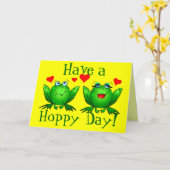 Carte Avoir des grenouilles à caricatures mignonnes de j (Fleur jaune)