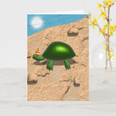 Carte Avoir un anniversaire à la Tortue (Fleur jaune)