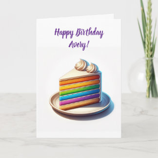 Carte Avoir un anniversaire fabuleux | Rainbow Cake