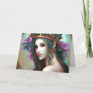 Carte Avoir un anniversaire magique   Jolie femme Ethere