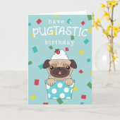 Carte Avoir Un Anniversaire Pugtastic (Fleur jaune)