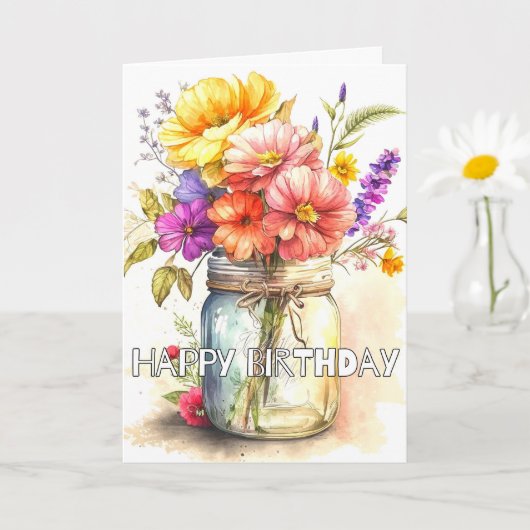 Carte Avoir Un Anniversaire Très Heureux (Petite plante)