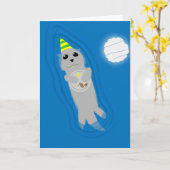Carte Avoir un grand anniversaire Otter (Fleur jaune)