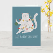 Carte Avoir un Noël Meowy personnalisable (Fleur jaune)