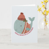 Carte Avoir une baleine de Noël (Fleur jaune)