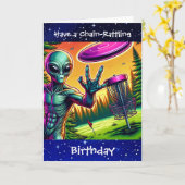 Carte Avoir une chaîne de rotin anniversaire | Disk Golf (Fleur jaune)