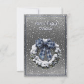 Carte Avoir Une Merveilleuse De Noël Bleu Plaid Ribbon (Devant)