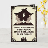 Carte Avoir une soeur : Une salutation vintage (Fleur jaune)