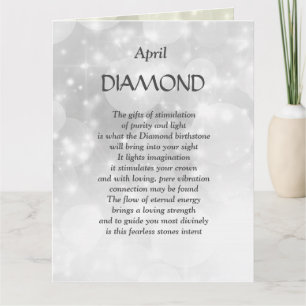 Carte Avril Anniversaire Birthstone Diamond Salutation