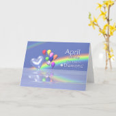 Carte Avril Anniversaire Diamond Heart (Fleur jaune)