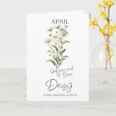 Carte Avril Anniversaire Mois de naissance Fleur Daisée (Fleur jaune)