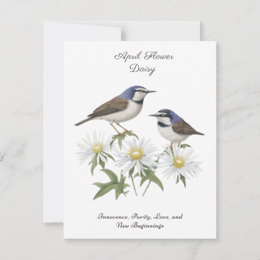 Carte Avril Mois de naissance Fleur Daisy Chéri Annivers (Devant)