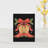 Carte Awareness Cowboy Boots Christmas Breast Cancer Sup (Fleur jaune)