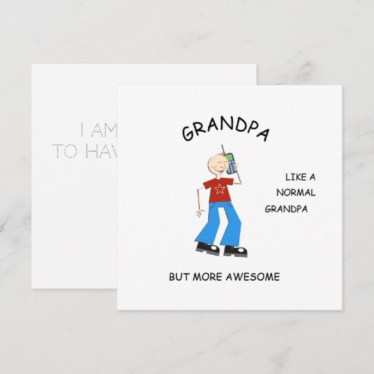 Carte AWESOME, cadeau de bienvenue pour grand-père (Devant / Derrière)