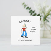 Carte AWESOME, cadeau de bienvenue pour grand-père (Debout devant)