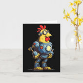 Carte Awesome Chicken Robot For Future Animals Lovers (Fleur jaune)