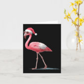 Carte Awesome Cool Flamingo With Christmas Hat And Sungl (Fleur jaune)