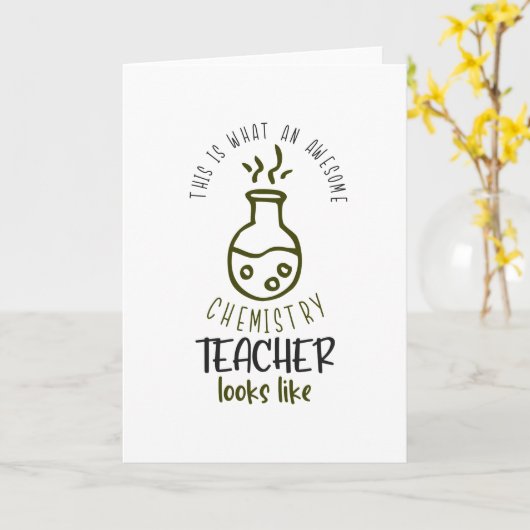 Carte Awesome enseignant de chimie (Fleur jaune)