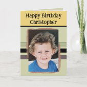 Carte Awesome Grandson ajouter photo vert anniversaire (Devant)