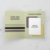 Carte Awesome Grandson ajouter photo vert anniversaire (Intérieur)