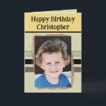 Carte Awesome Grandson ajouter photo vert anniversaire<br><div class="desc">Pour une magnifique carte de voeux pour l'anniversaire de Grand-fils. Cette carte est sûre de mettre un sourire sur son visage et de le faire sentir spécial. juste ajouter votre message personnalisé à l'intérieur et remplacer la photo par le vôtre. Les couleurs sont le vert, le jaune et le marron....</div>