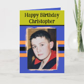 Carte Awesome Grandson ajouter photo violet anniversaire (Devant)