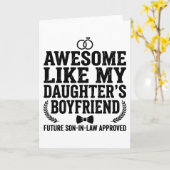 Carte Awesome Like My Daughters Boyfriend Funny Mom Dad  (Fleur jaune)
