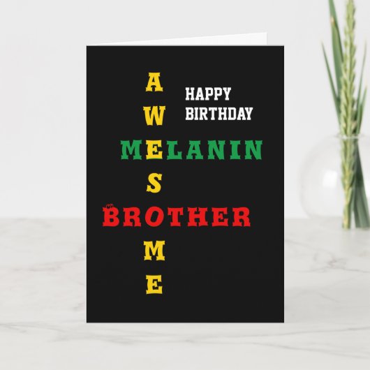 Carte Awesome Melanin Brother Joyeux Anniversaire (Devant)