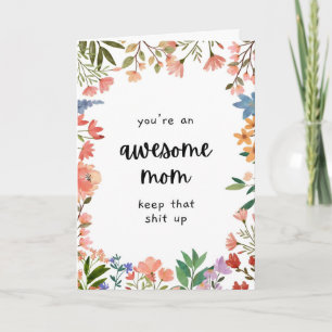 Carte Awesome Mom - Carte drôle de fête des mères