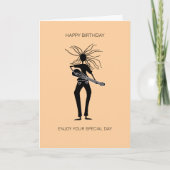Carte Awesome Silhouette Guitariste Anniversaire (Devant)