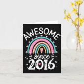Carte Awesome Since 2016 9th Birthday Rainbow Born In 20 (Fleur jaune)