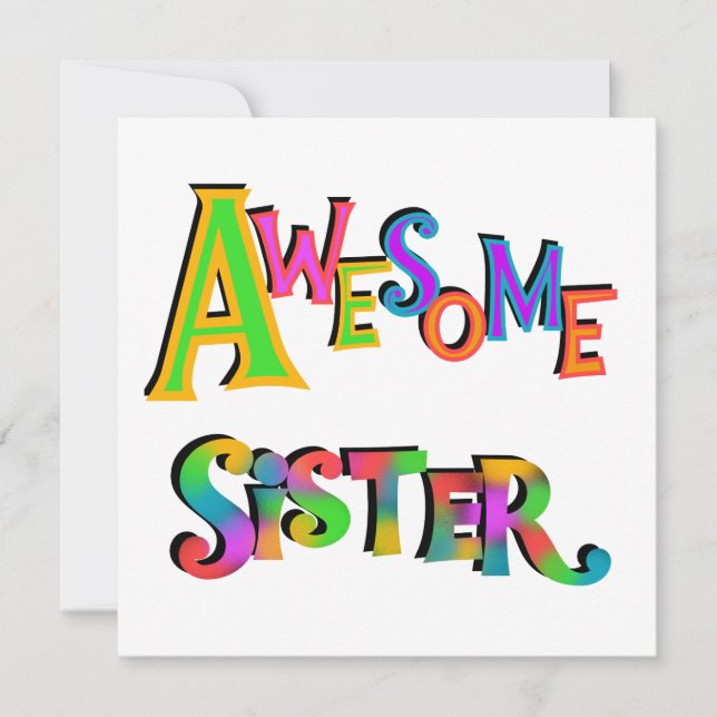 Carte Awesome Soeur T-shirts et cadeaux (Devant)