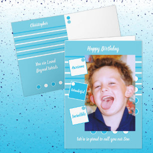 Carte Awesome Son Bleu et blanc Anniversaire