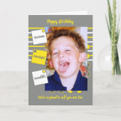 Carte Awesome Son gris et jaune Anniversaire (Devant)