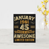 Carte Awesome Vintage January 1981 45th Birthday  (Fleur jaune)