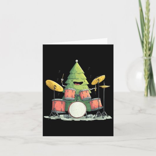 Carte Awesome Xmas Tree With Drums For Rocking Christmas (Devant)