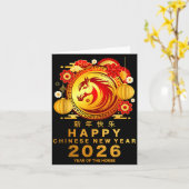 Carte Awesome Year Of The Horse_ Lunar Happy Chinese New (Fleur jaune)