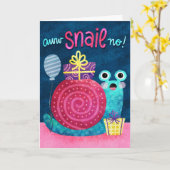 Carte Awww Snail No Belated Oublié Anniversaire (Fleur jaune)