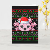 Carte Axolotl Christmas Ugly Sweater Santa Axolotl Head  (Fleur jaune)
