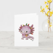 Carte Axolotl Festif (Fleur jaune)
