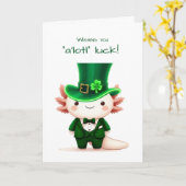 Carte Axolotl habillé pour la Saint Patrick (Fleur jaune)