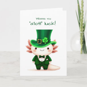 Carte Axolotl habillé pour la Saint Patrick